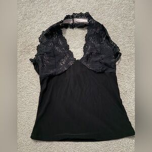 “Gemini”- Girls:Large - Black Camisole w/Lace